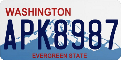WA license plate APK8987