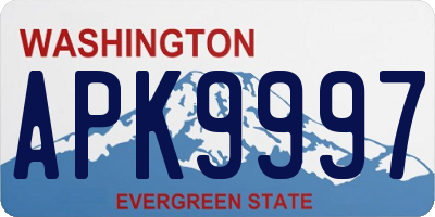 WA license plate APK9997