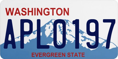 WA license plate APL0197