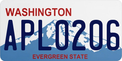 WA license plate APL0206