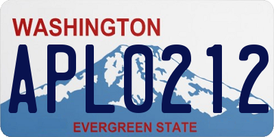 WA license plate APL0212