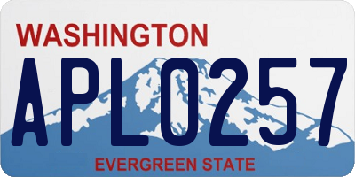 WA license plate APL0257