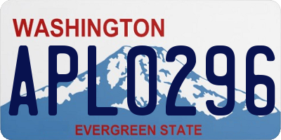 WA license plate APL0296