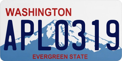 WA license plate APL0319