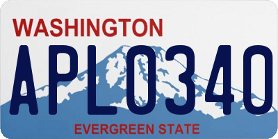 WA license plate APL0340