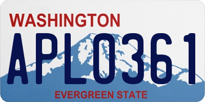 WA license plate APL0361