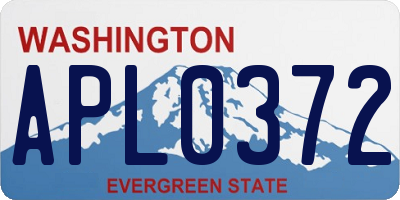 WA license plate APL0372