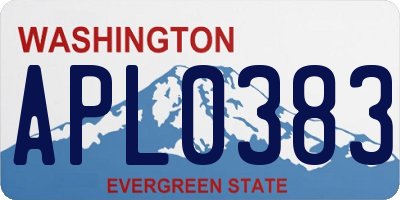 WA license plate APL0383