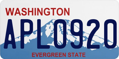 WA license plate APL0920
