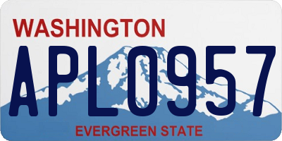 WA license plate APL0957