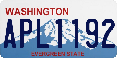 WA license plate APL1192