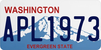 WA license plate APL1973