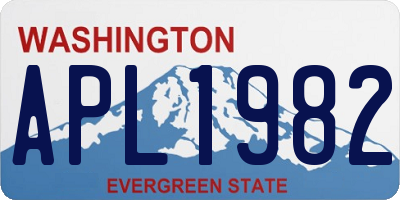 WA license plate APL1982