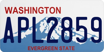 WA license plate APL2859