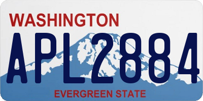 WA license plate APL2884