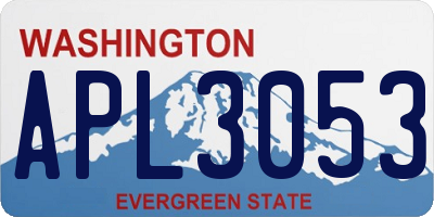 WA license plate APL3053
