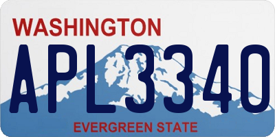 WA license plate APL3340