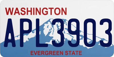 WA license plate APL3903