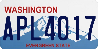WA license plate APL4017