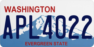 WA license plate APL4022