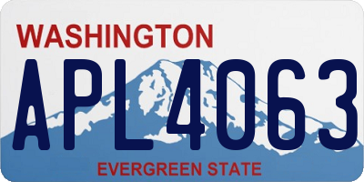 WA license plate APL4063