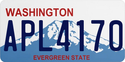 WA license plate APL4170