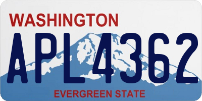 WA license plate APL4362