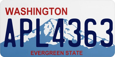 WA license plate APL4363