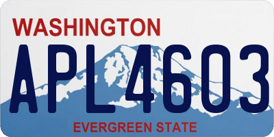 WA license plate APL4603