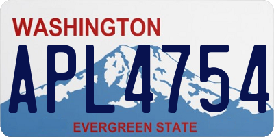 WA license plate APL4754