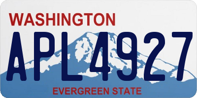 WA license plate APL4927