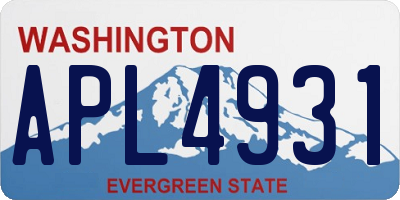 WA license plate APL4931