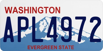 WA license plate APL4972