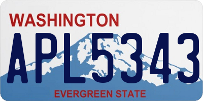 WA license plate APL5343