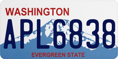 WA license plate APL6838