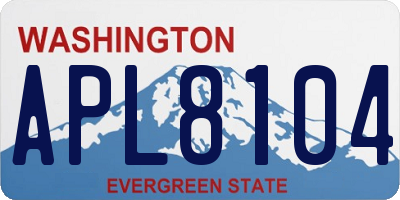 WA license plate APL8104