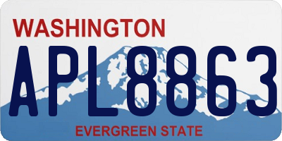 WA license plate APL8863