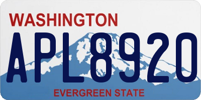 WA license plate APL8920