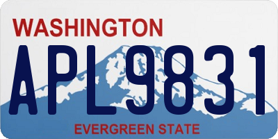 WA license plate APL9831