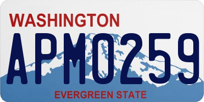 WA license plate APM0259