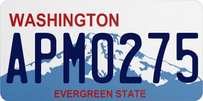 WA license plate APM0275