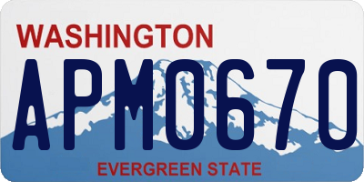 WA license plate APM0670