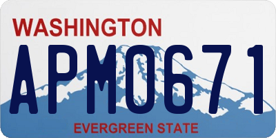 WA license plate APM0671