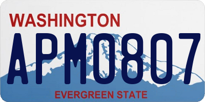 WA license plate APM0807