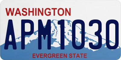 WA license plate APM1030