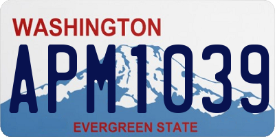 WA license plate APM1039