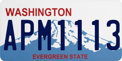 WA license plate APM1113