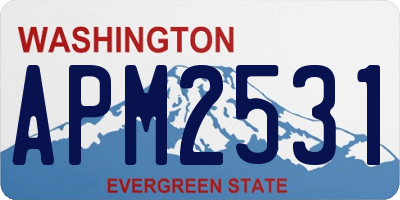 WA license plate APM2531