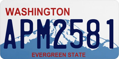 WA license plate APM2581