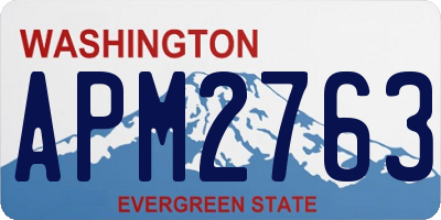 WA license plate APM2763